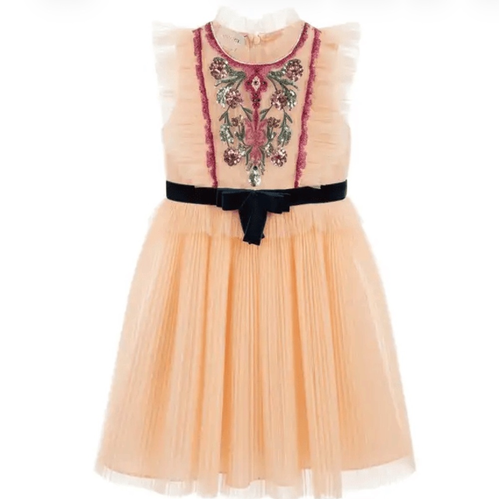 Gucci Kids Embroidered Tulle Dress